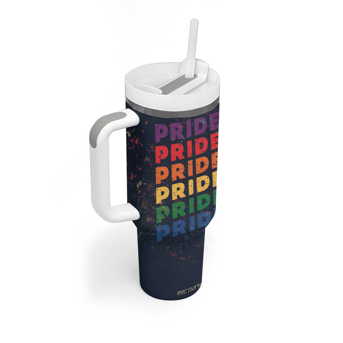 Rainbow LGBT Pride Tumbler With Handle TB09 Print Your Wear
