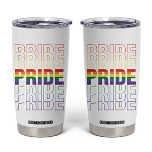 Gay Pride Tumbler Cup LGBTQ Rainbow Flag TB09 White Print Your Wear