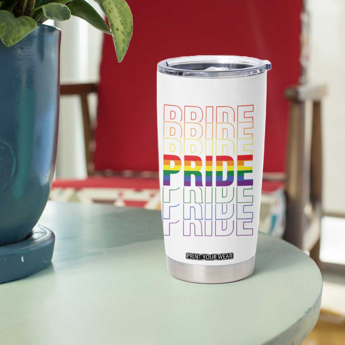 Gay Pride Tumbler Cup LGBTQ Rainbow Flag TB09 Print Your Wear