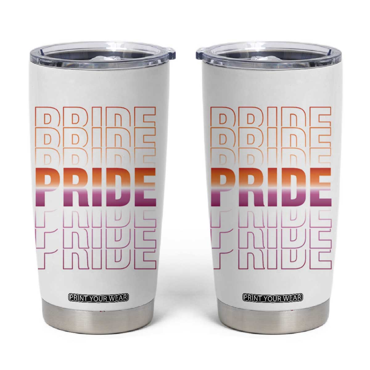 Transgender Pride Tumbler Cup LGBTQ Trans Flag TB09 White Print Your Wear