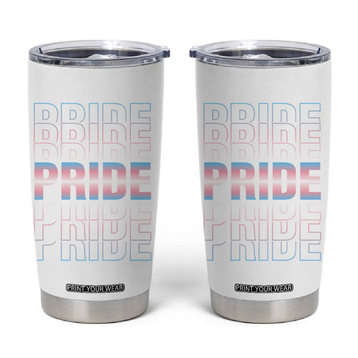 Bisexual Pride Tumbler Cup LGBTQ Bi Flag TB09 White Print Your Wear