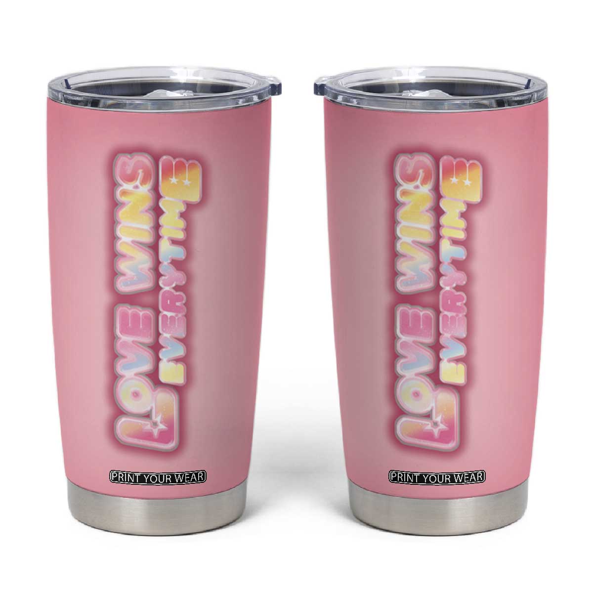 LGBT Pride Tumbler Cup Love Wins Everytime Rainbow TB09 Rainbow Hologram Print Your Wear