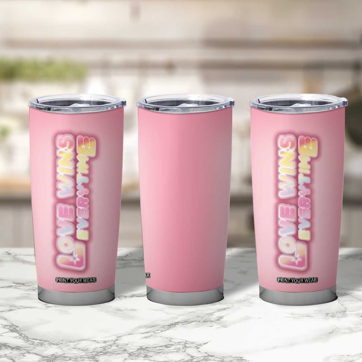 LGBT Pride Tumbler Cup Love Wins Everytime Rainbow TB09 Print Your Wear