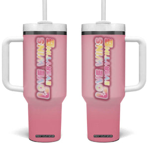 LGBT Pride Tumbler With Handle Love Wins Everytime Rainbow TB09 One Size: 40 oz Rainbow Hologram Print Your Wear