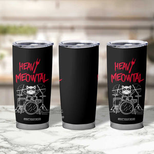 Heavy Metal Tumbler Cup Cat Drummer Meowtal Rock Drum Band TB09 Print Your Wear