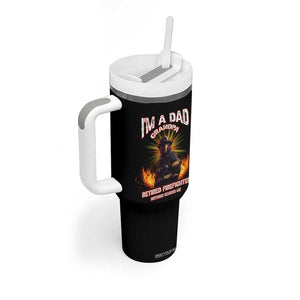 Retired Firefighter Tumbler With Handle I'm A Dad A Grandpa Nothing Scares Me Fireman Retirement TB09 Print Your Wear