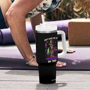 Mardi Gras Tumbler With Handle Don't Make Me Go All Voodoo On You Skeleton Witch Doctor TB09 Print Your Wear