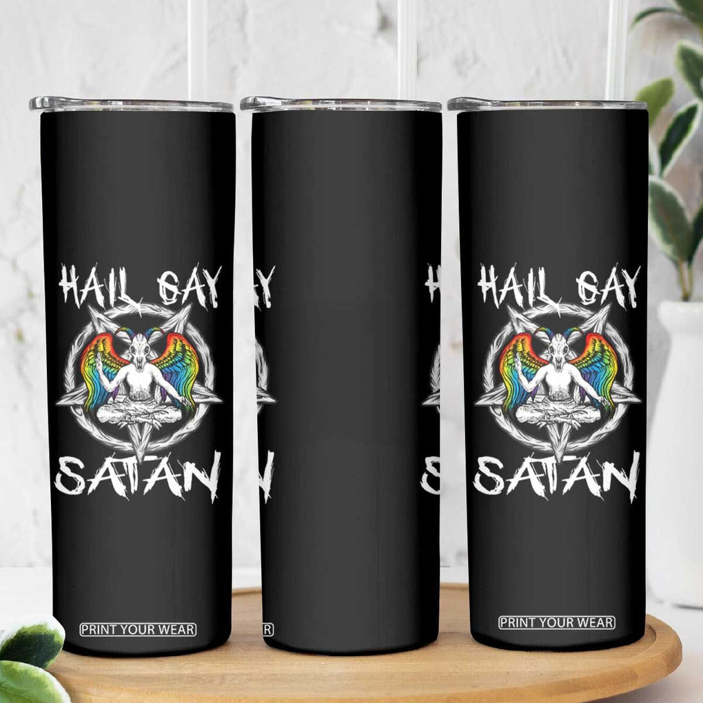 Hail Gay Satan Skinny Tumbler Goth Baphomet Devil LGBT Pride TB09 Print Your Wear