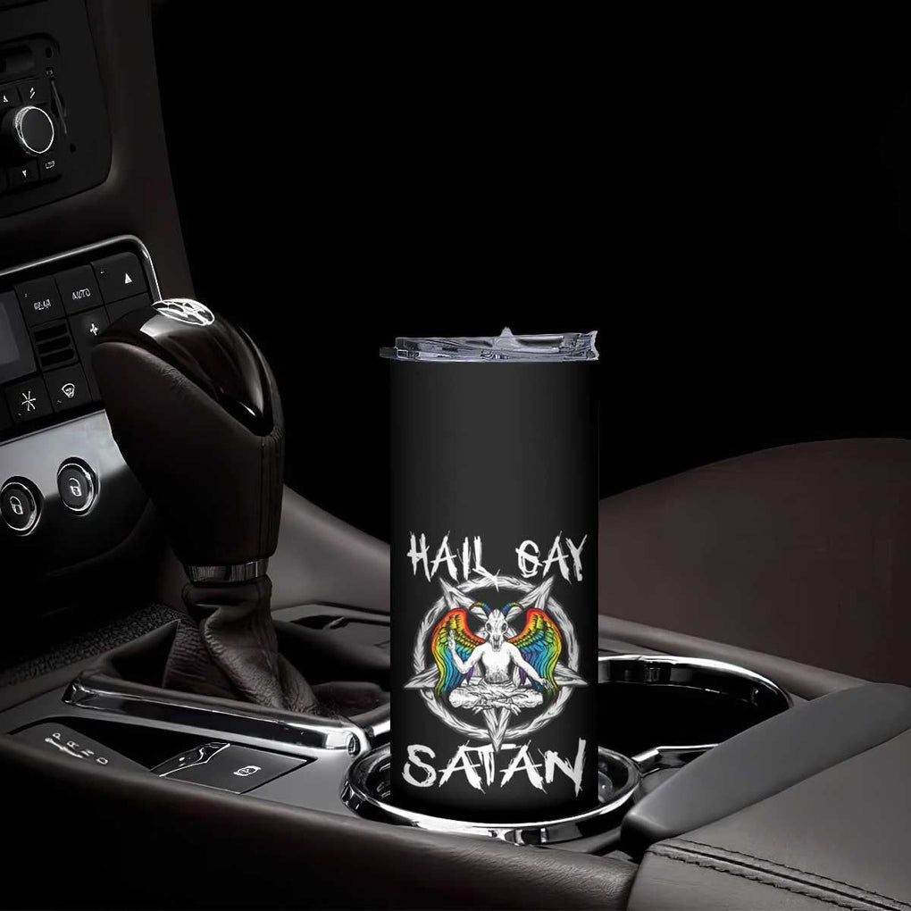 Hail Gay Satan Skinny Tumbler Goth Baphomet Devil LGBT Pride TB09 Print Your Wear