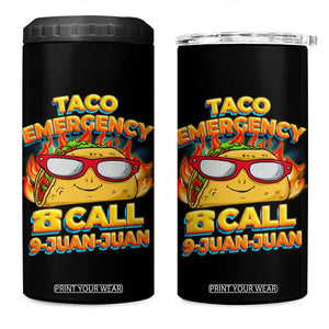 Taco Lover 4 in 1 Can Cooler Tumbler Taco Emergency Call 9 Juan Juan TB09 One Size: 16 oz Black Print Your Wear