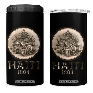 Haitian 4 in 1 Can Cooler Tumbler Revolution 1804 Haiti Flag Vintage TB09 One Size: 16 oz Black Print Your Wear