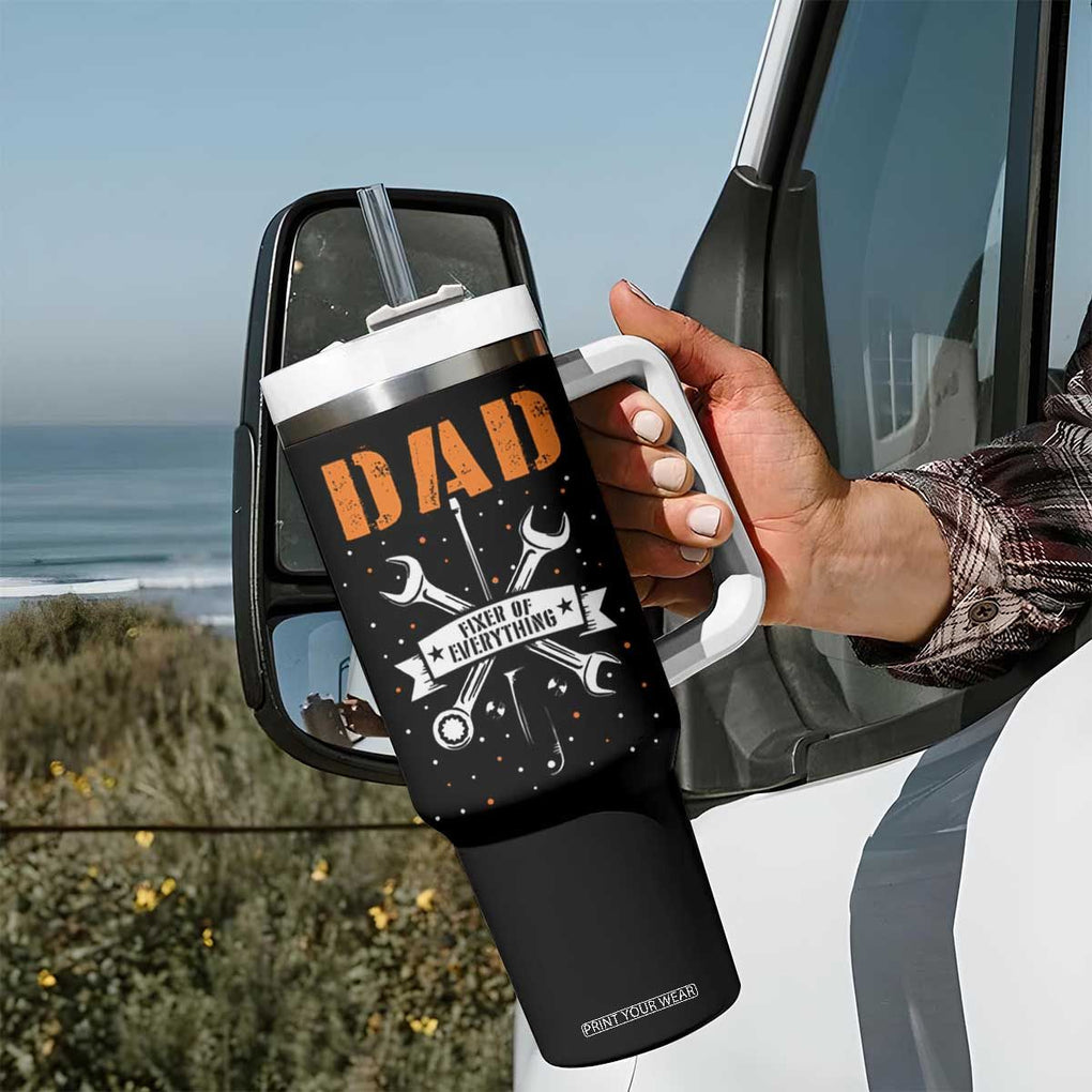 Father's Day Tumbler With Handle Dad Fixer Of Everything TB09 Print Your Wear