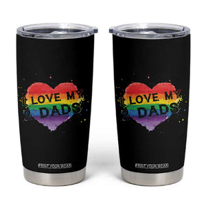 Father's Day LGBT Pride Tumbler Cup I Love My Two Dads TB09 Black Print Your Wear