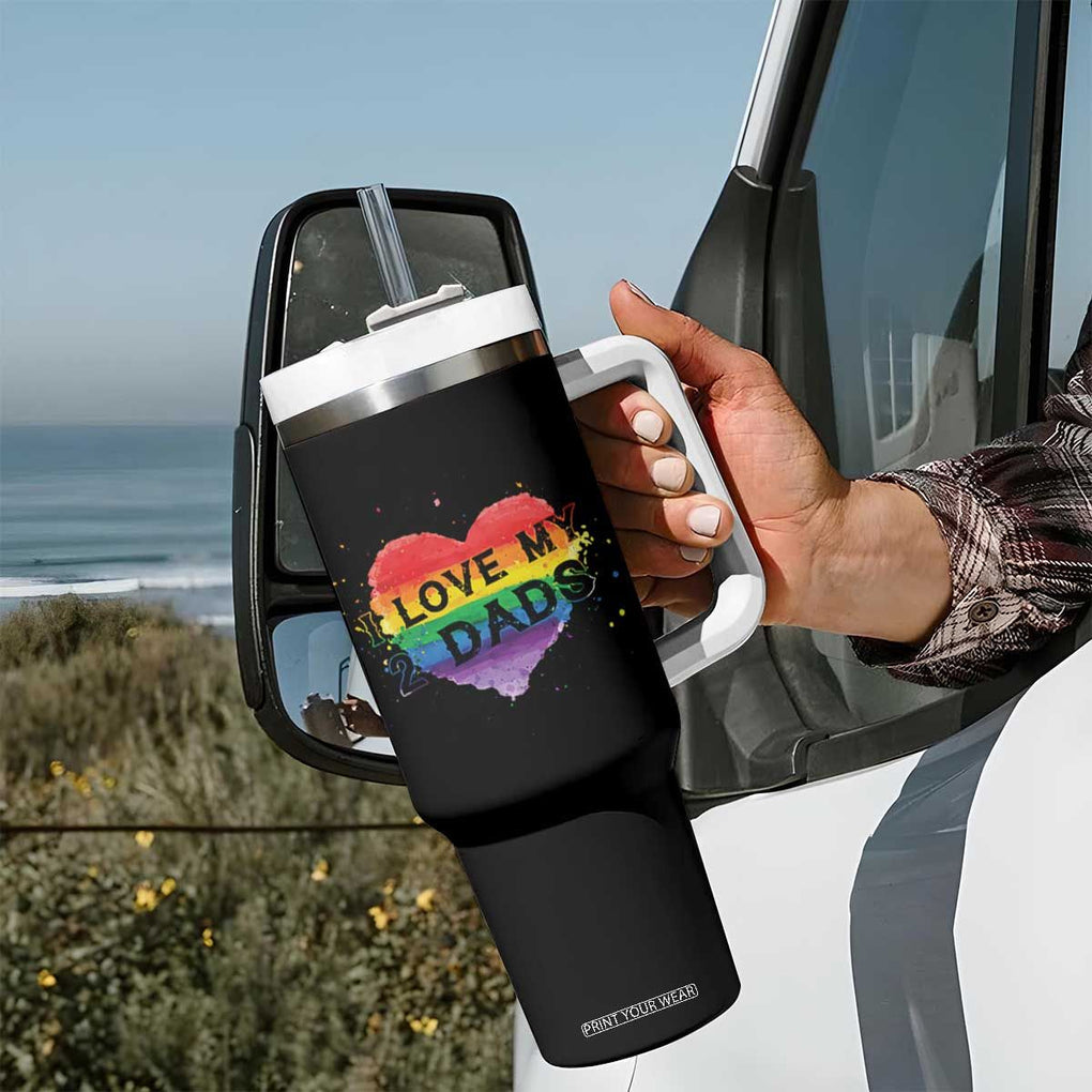 Father's Day LGBT Pride Tumbler With Handle I Love My Two Dads TB09 Print Your Wear