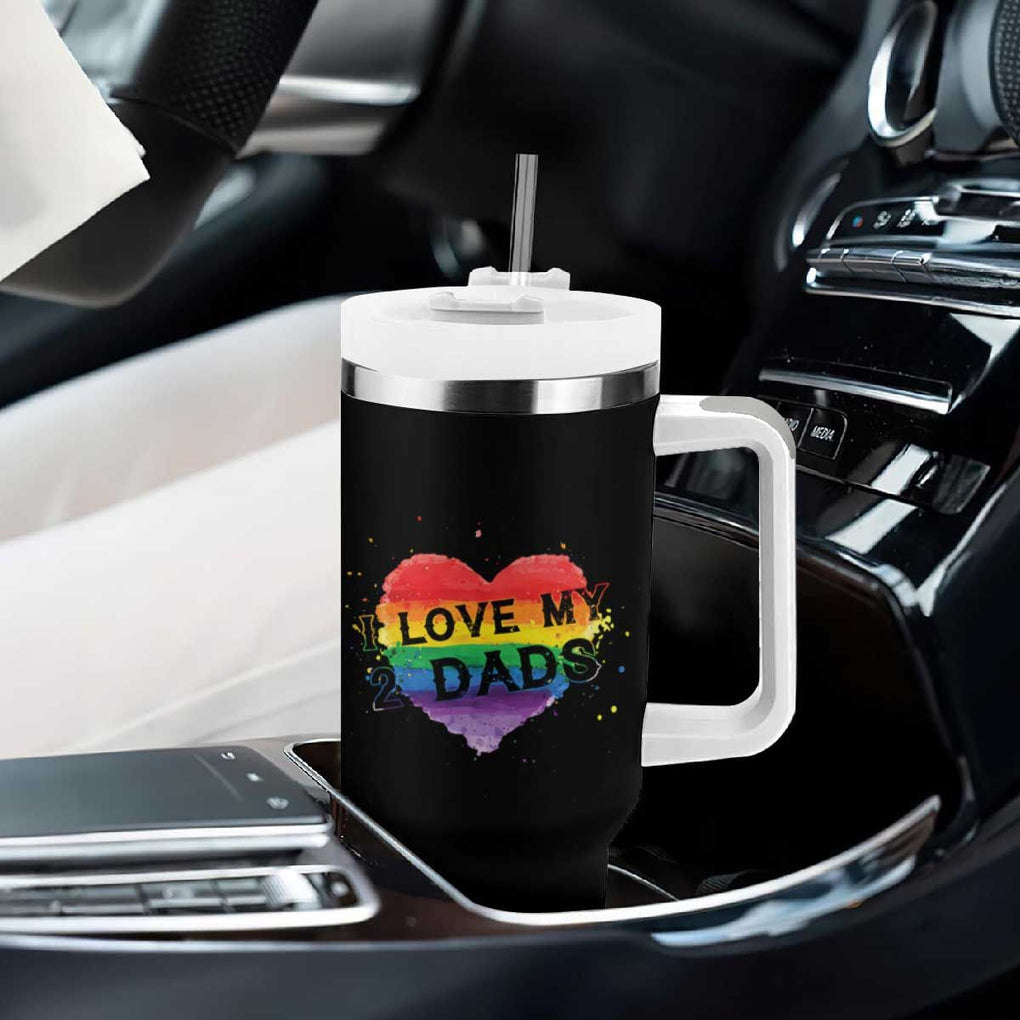 Father's Day LGBT Pride Tumbler With Handle I Love My Two Dads TB09 Print Your Wear