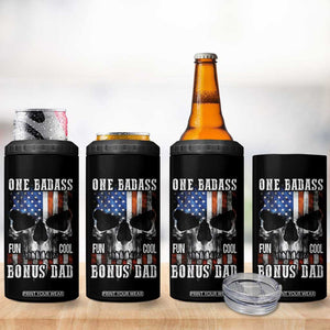 Father's Day 4 in 1 Can Cooler Tumbler One Badass Bonus Dad Skull TB09 Print Your Wear