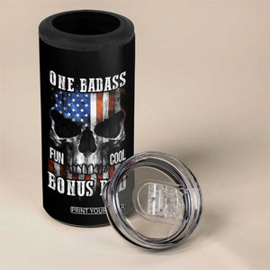 Father's Day 4 in 1 Can Cooler Tumbler One Badass Bonus Dad Skull TB09 Print Your Wear