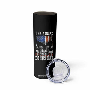 Father's Day Skinny Tumbler One Badass Bonus Dad Skull TB09 Print Your Wear