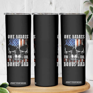 Father's Day Skinny Tumbler One Badass Bonus Dad Skull TB09 Print Your Wear