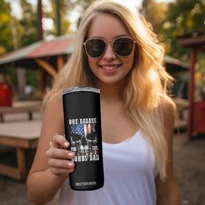 Father's Day Skinny Tumbler One Badass Bonus Dad Skull TB09 Print Your Wear