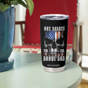 Father's Day Tumbler Cup One Badass Bonus Dad Skull TB09 Print Your Wear