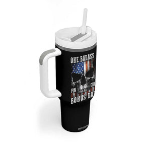 Father's Day Tumbler With Handle One Badass Bonus Dad Skull TB09 Print Your Wear