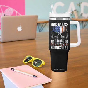 Father's Day Tumbler With Handle One Badass Bonus Dad Skull TB09 Print Your Wear