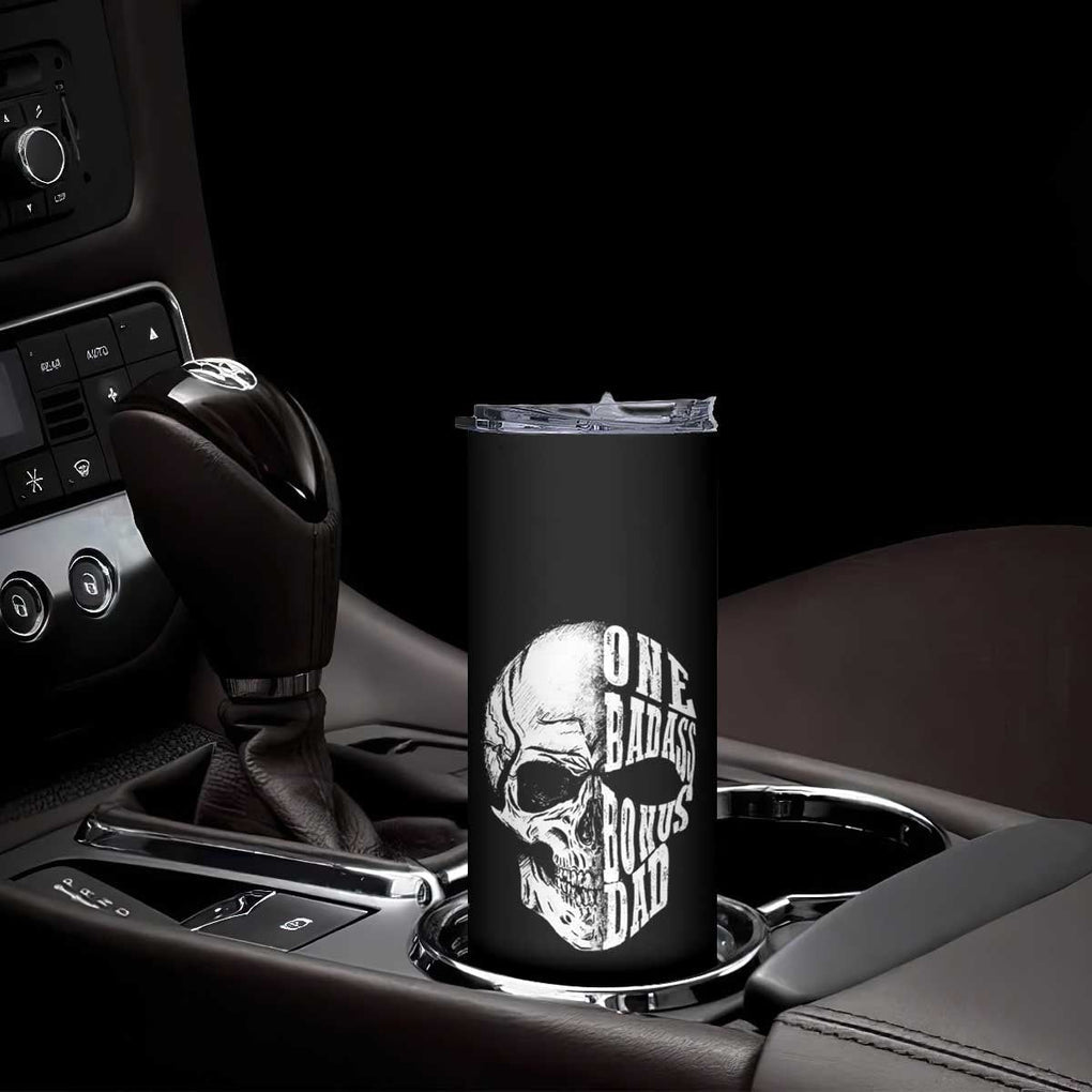 Father's Day Skinny Tumbler One Badass Bonus Dad Skull TB09 Print Your Wear