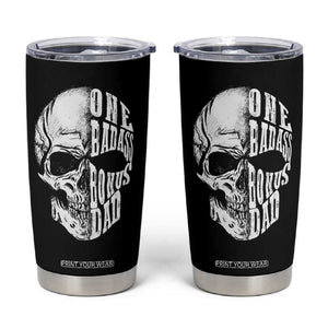 Father's Day Tumbler Cup One Badass Bonus Dad Skull TB09 Black Print Your Wear