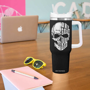 Father's Day Tumbler With Handle One Badass Bonus Dad Skull TB09 Print Your Wear