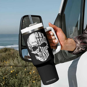 Father's Day Tumbler With Handle One Badass Bonus Dad Skull TB09 Print Your Wear