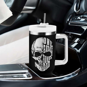 Father's Day Tumbler With Handle One Badass Bonus Dad Skull TB09 Print Your Wear