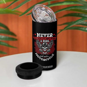 Never Underestumate A Papa Who Rides A Motorcycle Father's Day 4 in 1 Can Cooler Tumbler TB09 Print Your Wear