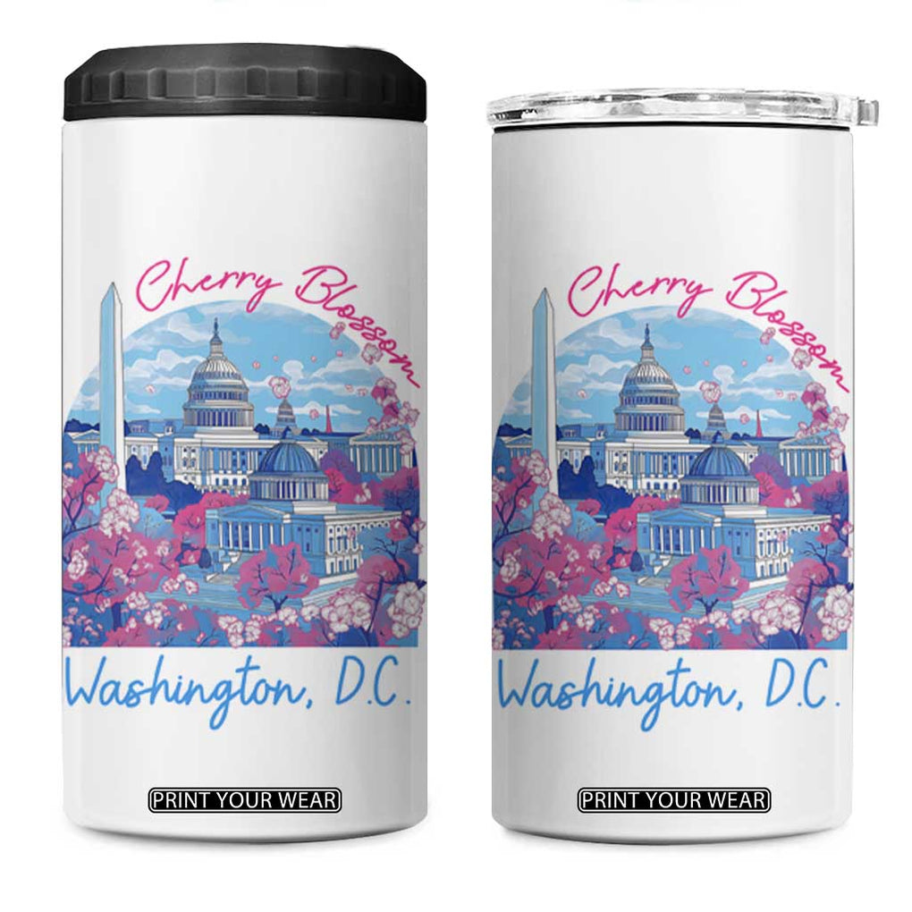 Washington DC Lover Cherry Blossom 4 in 1 Can Cooler Tumbler TB09 One Size: 16 oz White Print Your Wear