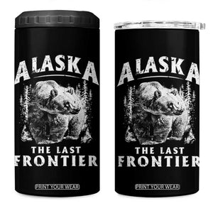 Alaska 4 in 1 Can Cooler Tumbler The Last Frontier Vintage Bear Home TB09 One Size: 16 oz Black Print Your Wear