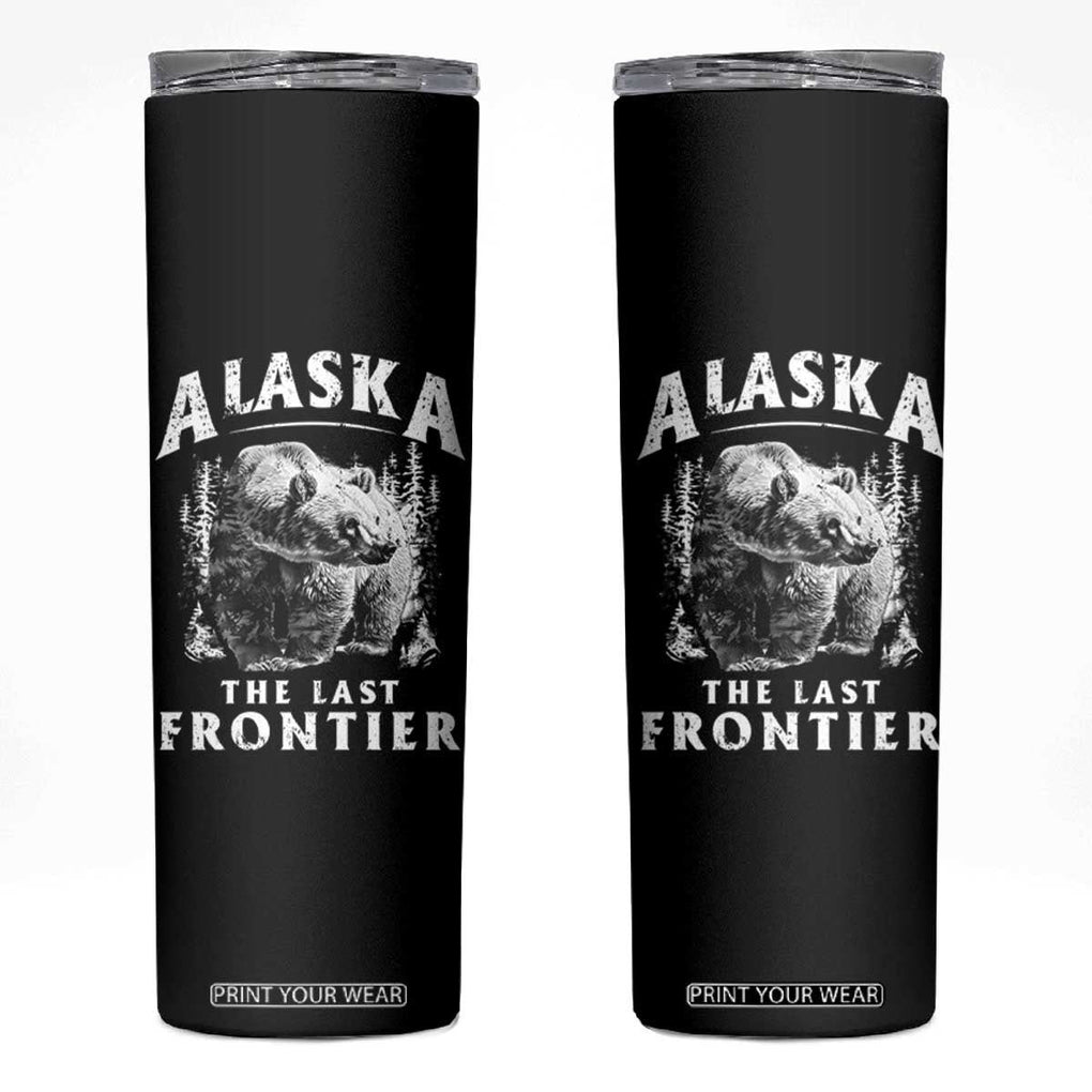 Alaska Skinny Tumbler The Last Frontier Vintage Bear Home TB09 Black Print Your Wear