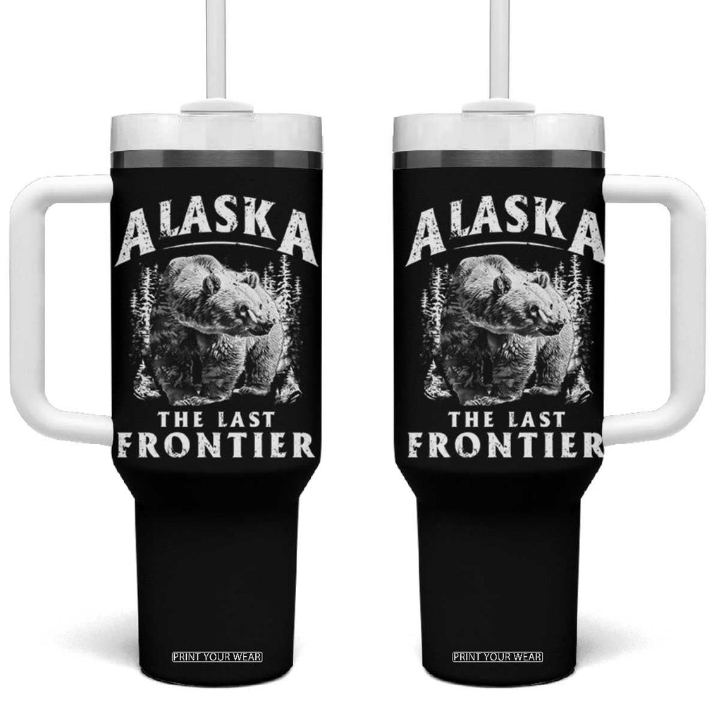 Alaska Tumbler With Handle The Last Frontier Vintage Bear Home TB09 One Size: 40 oz Black Print Your Wear