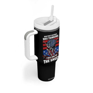 Your First Mistake Was Thinking I Was One Of The Sheep Skull Flag Patriotic Tumbler With Handle TB09 Print Your Wear