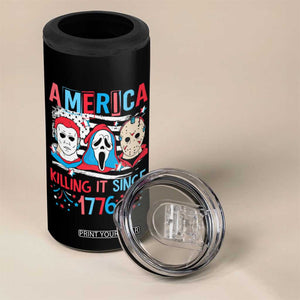 Funny 4th Of July 4 in 1 Can Cooler Tumbler America Killing IT Since 1776 Horror TB09 Print Your Wear