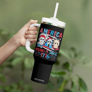 Funny 4th Of July Tumbler With Handle America Killing IT Since 1776 Horror TB09 Print Your Wear