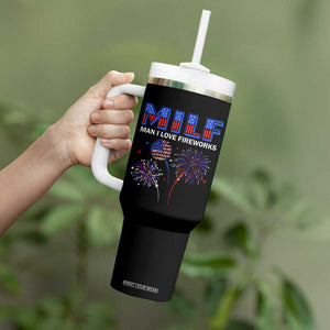 Funny 4th Of July Tumbler With Handle MILF Man I Love Fireworks Patriotic Independence Day TB09 Print Your Wear