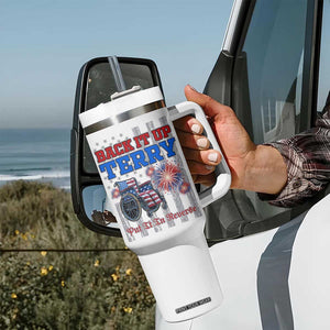 Funny 4th Of July Tumbler With Handle Back Up Terry Put It In Reverse TB09 Print Your Wear