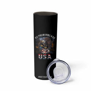 Funny 4th Of July Skinny Tumbler My Pronouns USA Eagle American TB09 Print Your Wear