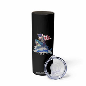 Funny 4th Of July Skinny Tumbler George Washington Riding Shark Patriotic Independence Day TB09 Print Your Wear