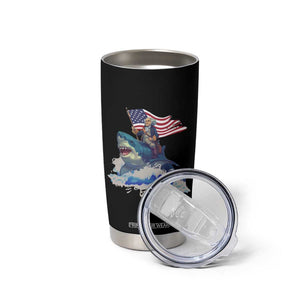 Funny 4th Of July Tumbler Cup George Washington Riding Shark Patriotic Independence Day TB09 Print Your Wear