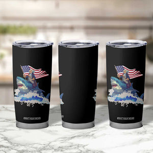 Funny 4th Of July Tumbler Cup George Washington Riding Shark Patriotic Independence Day TB09 Print Your Wear