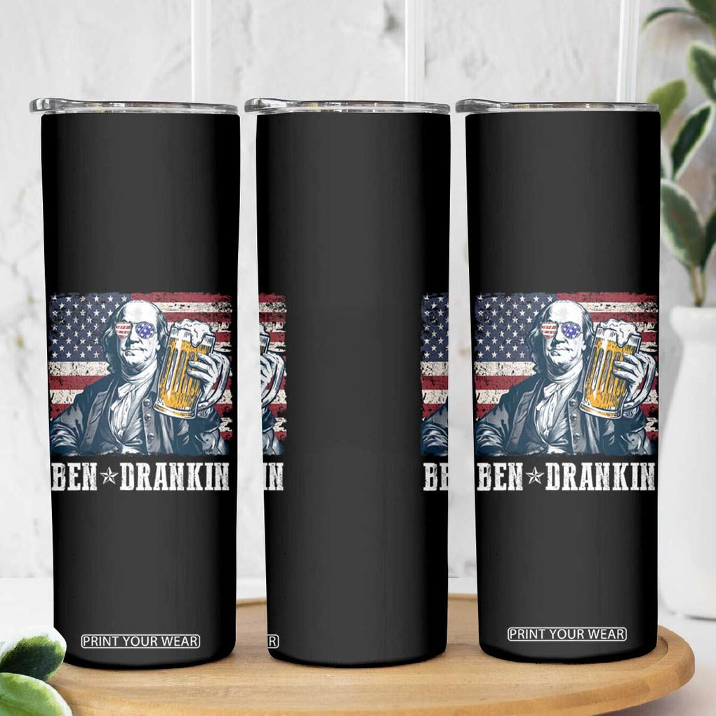 Funny 4th Of July Drinking Skinny Tumbler Ben Drankin Benjamin Franklin Patriotic Party TB09 Print Your Wear