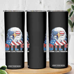 Funny 4th Of July Skinny Tumbler Damn I Love Freedom TB09 Print Your Wear