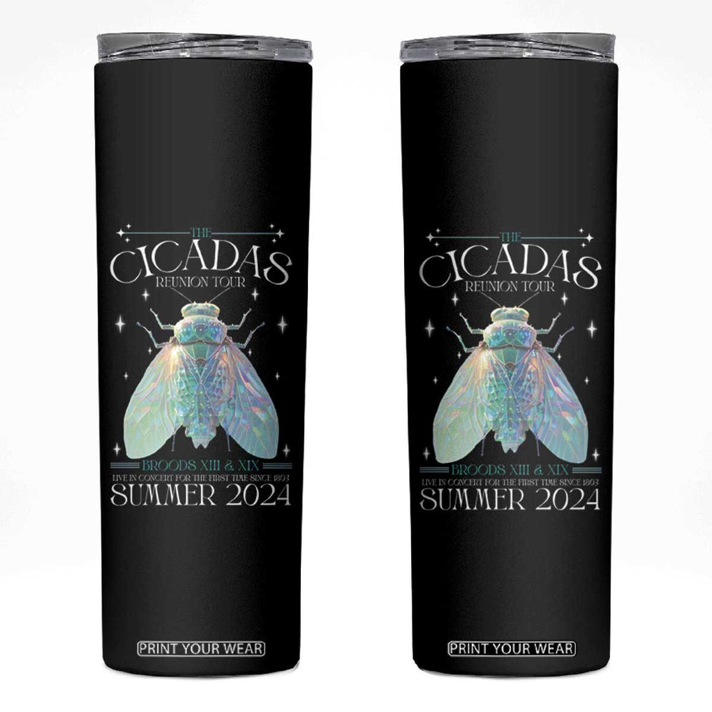 The Cicada Reunion U.S Tour 2024 Skinny Tumbler Broods XIII & XIX Cicadas Concert Fest TB09 Black Print Your Wear