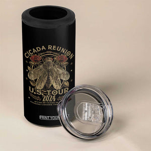 The Cicada Reunion U.S Tour 2024 4 in 1 Can Cooler Tumbler Broods XIII & XIX Vintage Cicadas Concert Fest TB09 Print Your Wear